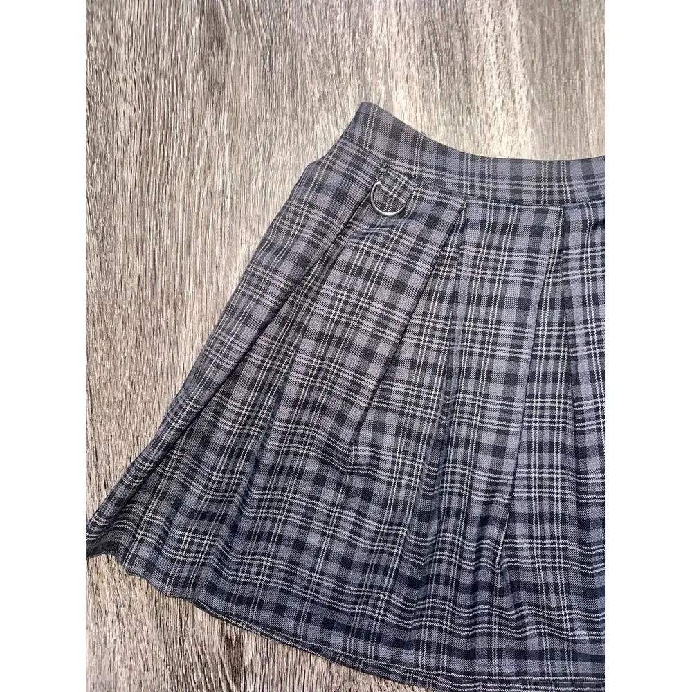 Hot Topic plaid black and gray grunge punk gothic dark mini skirt size medium - Picture 2 of 4